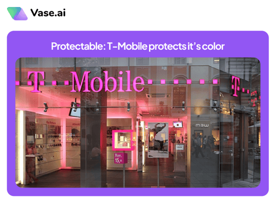 Vase.ai: Protectable: T-Mobile protects its' color