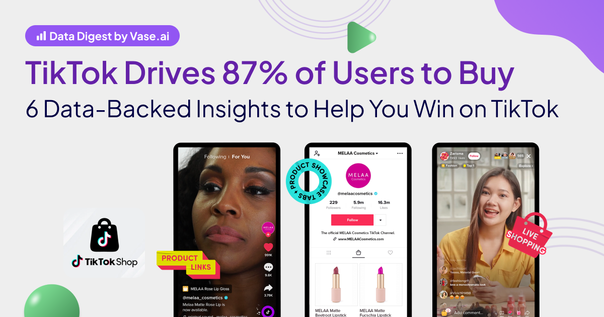 Vase.ai Data Digest: TikTok Drives 87% of Users to Buy. 6 Data-Backed Insights to Help You Win on TikTok